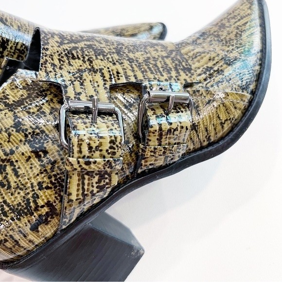 Tibi Billie Lizard-Embossed Leather Ankle Boots Size 39.5 - Picture 7 of 12